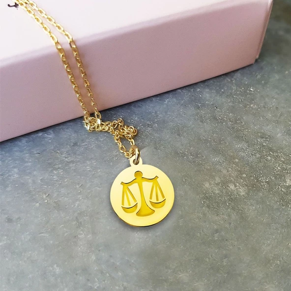 Vaoov 925 Ayar Gümüş Terazi Burcu Kolye ürün görseli