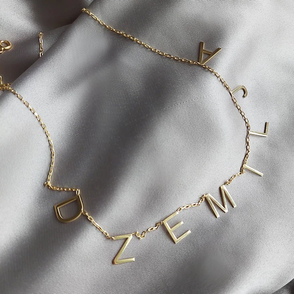 Vaoov 925 Ayar Gümüş Sekiz Harfli İsim Kolye - Resim 2