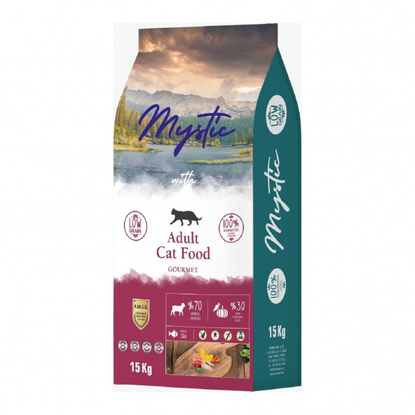Mystic Az Tahıllı Yetişkin Kedi Maması Gurme 15 kg