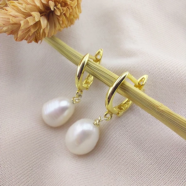 Vaoov 925 Ayar Gümüş İnci Küpe ürün görseli