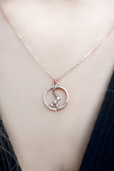 925 Ayar Gümüş Süzülen Su Damlası Kolye - Resim 2