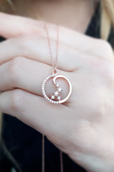 925 Ayar Gümüş Süzülen Su Damlası Kolye - Resim 3