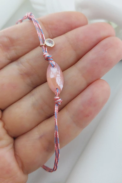 Vaoov Pembe Kristal Taşlı Bileklik - 2