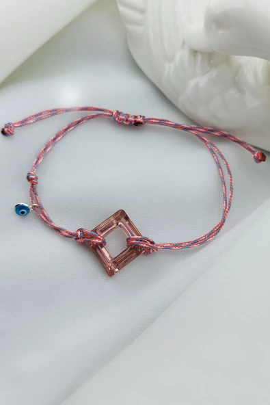 Vaoov Pembe Swarovski Taşlı Nazar Bileklik ürün görseli