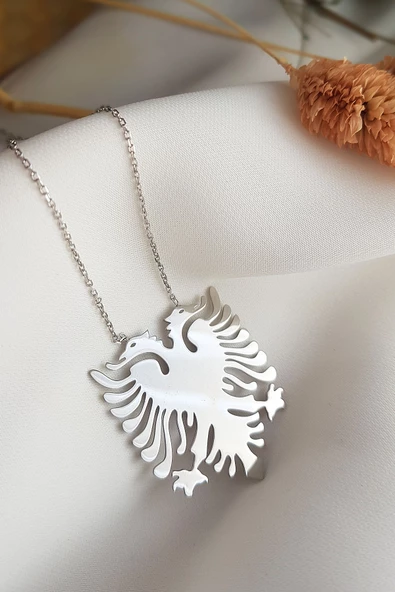 Vaoov 925 Ayar Gümüş Arnavut Bayrağı Kolye ürün görseli