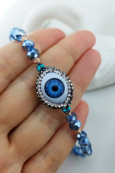 Vaoov 925 Ayar Gümüş Bayan Nazar Bileklik - Resim 2