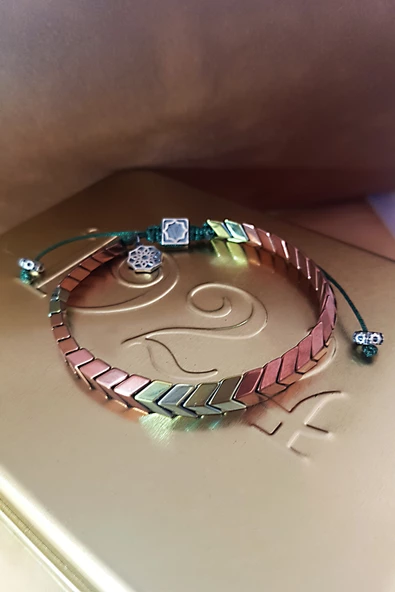 Vaoov 925 Ayar Gümüş Hematit Taşlı Erkek Bileklik ürün görseli