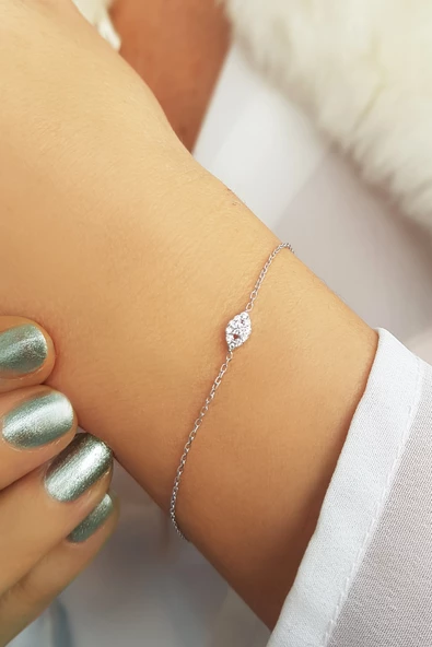 Vaoov 925 Ayar Gümüş Mekik Bileklik - Resim 2