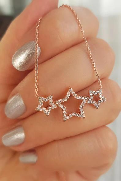 Vaoov 925 Ayar Gümüş Yıldız Kolye - Resim 2