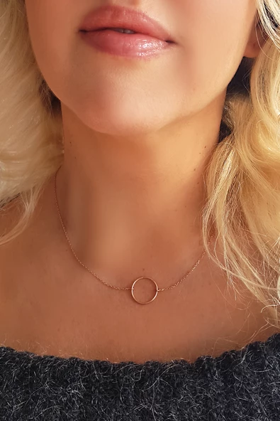 Vaoov 925 Ayar Gümüş Halka Kolye ürün görseli