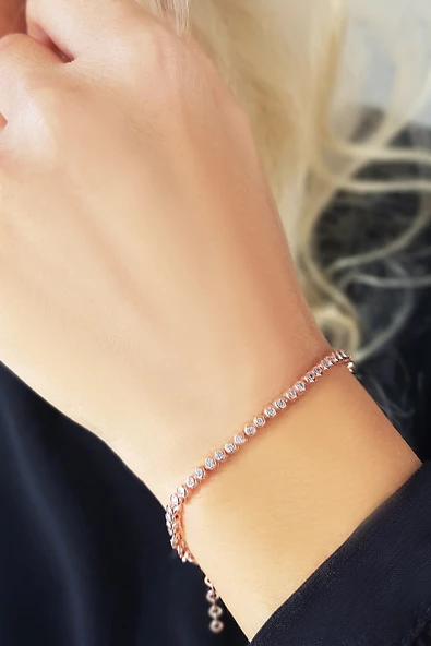 925 Ayar Gümüş Su Yolu Bileklik - Resim 2