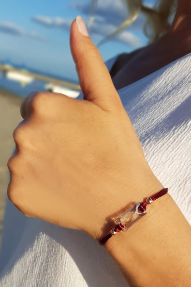 Swarovski Taşlı 925 Ayar Gümüş Bileklik - Resim 2