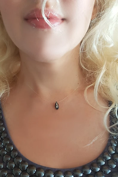 Swarovski Taşlı Gümüş Hayalet Kolye ürün görseli