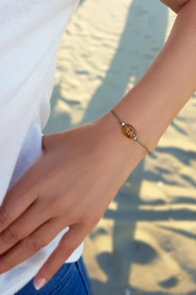 925 Ayar Gümüş İşlemeli Çek Kristali Bileklik ürün görseli