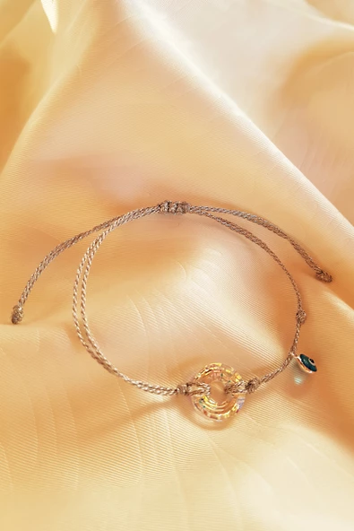 Swarovski Taşlı Gümüş Nazar Bileklik - 3
