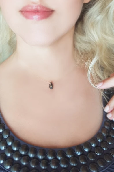 Swarovski Taşlı Gümüş Hayalet Kolye ürün görseli