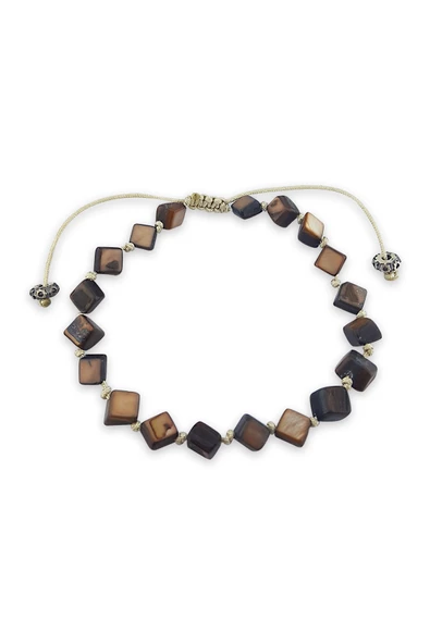 925 Ayar Gümüş Kaplan Gözü Taşlı Erkek Bileklik ürün görseli