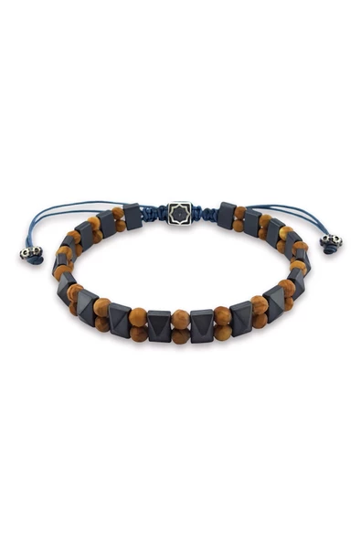 925 Ayar Gümüş Hematit Taşlı Bileklik ürün görseli