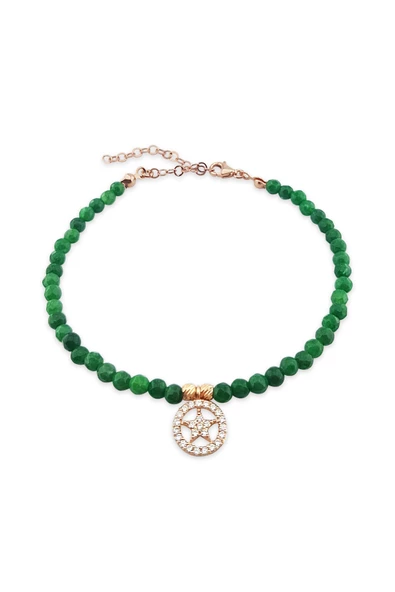 925 Ayar Gümüş Doğal Taşlı Yıldız Bileklik - Resim 2