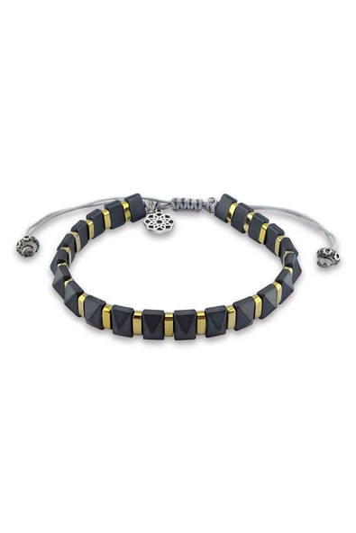 925 Ayar Gümüş Hematit Taşlı Bileklik ürün görseli