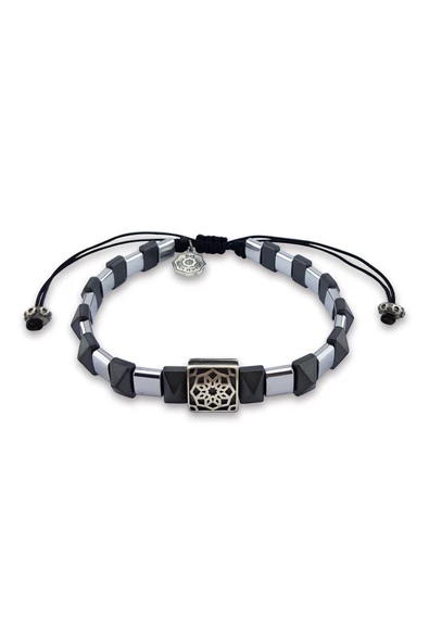 925 Ayar Gümüş Hematit Taşlı Bileklik ürün görseli 1