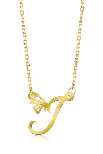 925 Ayar Gümüş I Harfi Kelebek Kolye ürün görseli