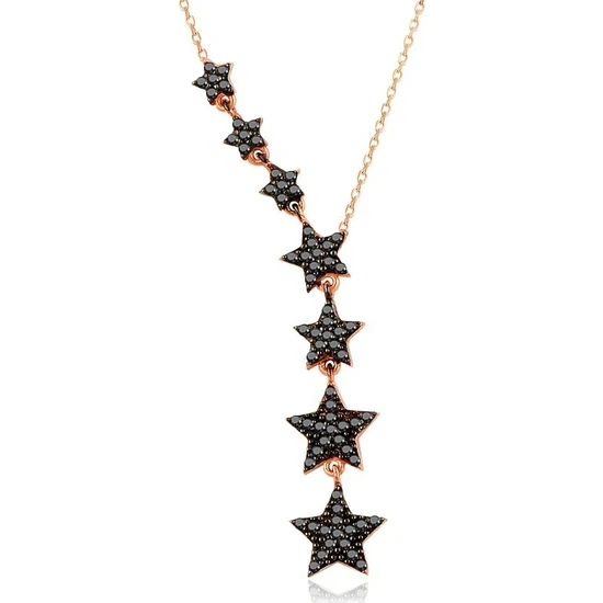 925 Ayar Gümüş Süzülen Yıldızlar Kolye ürün görseli