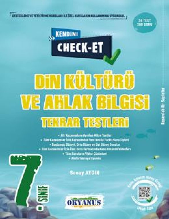Okyanus 7.Sınıf Kendini Check - Et Din Kültürü Ve ahlak bilgisi Tekrar Testleri
