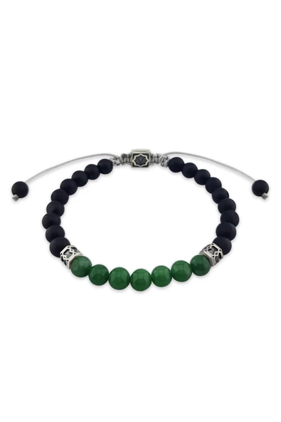 Jade ve Oniks Taşlı Gümüş Erkek Bileklik ürün görseli