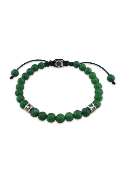 925 Ayar Gümüş Jade Taşlı Bileklik ürün görseli