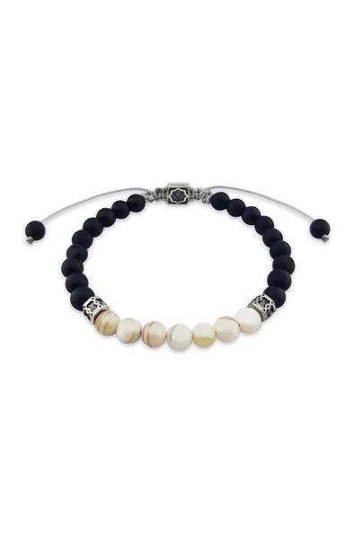925 Ayar Gümüş Oniks ve Sedef Taşlı Bileklik ürün görseli