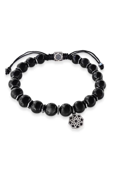 Oniks Taşlı Gümüş Erkek Bileklik ürün görseli