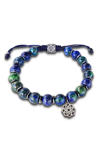 Azurit Taşlı Gümüş Erkek Bileklik ürün görseli