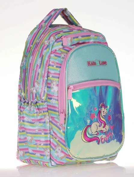 Kaukko Kids&Love Unicorn Aynalı Simli İlkokul Sırt Çantası - Resim 2