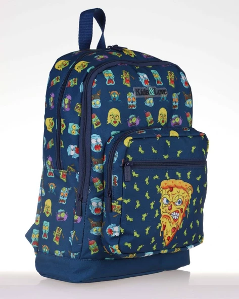 Kaukko Kids&Love Lacivert Zombie Pizza İlkokul Sırt Çantası - Erkek Çocuk - 2