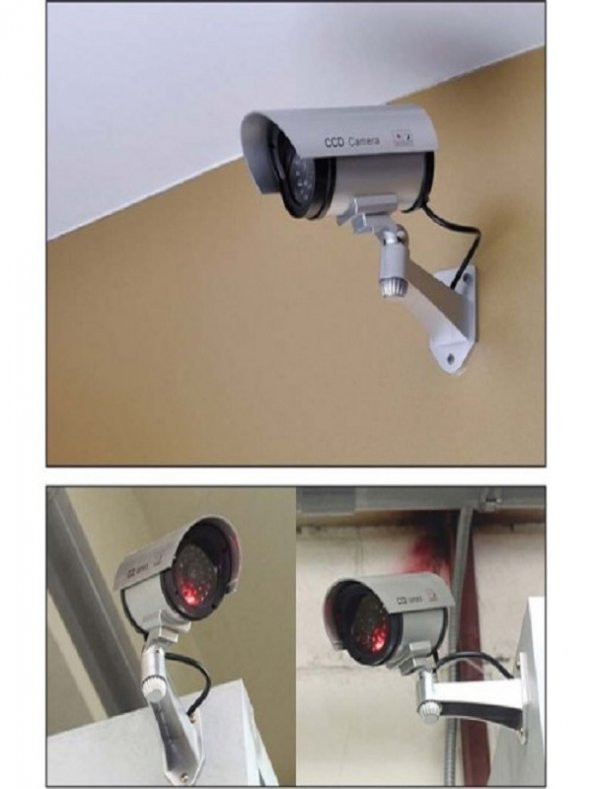 Safestore Gece Görüşlü Görünümlü Sahte Kamera Güvenlik Kamerası Sistemleri Caydırıcı Led