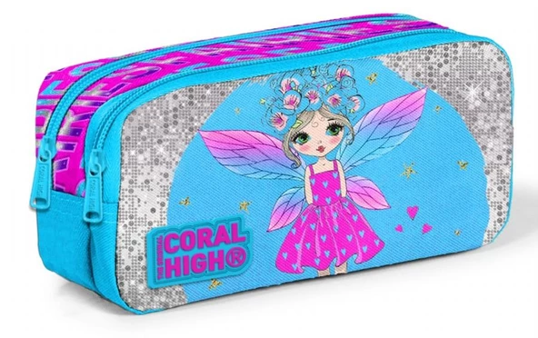 Coral High Simli Parlayan Okul Sırt Çantası ve Kalemlik Seti - 3