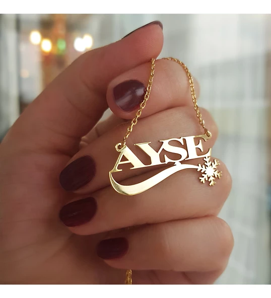 Vaoov 925 Ayar Gümüş İsimli Kar Tanesi Kolye ürün görseli 1