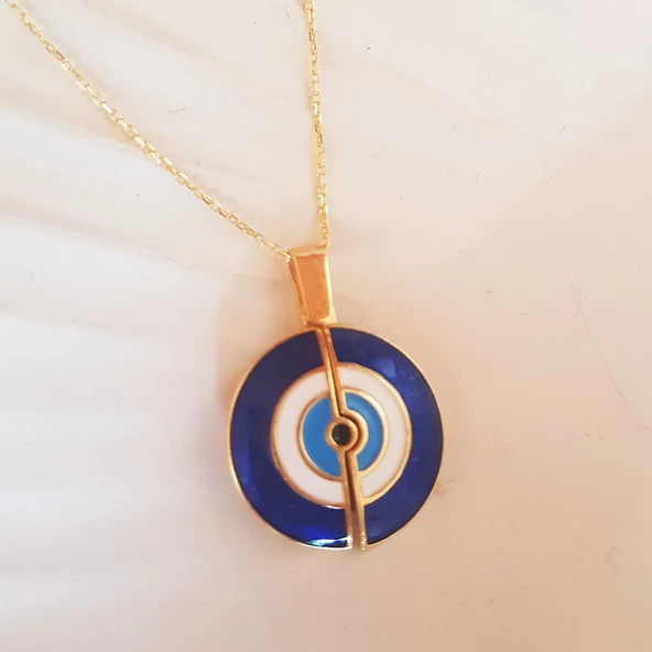 Vaoov 925 Ayar Gümüş Mineli Nazar Açılan İsim Kolye ürün görseli