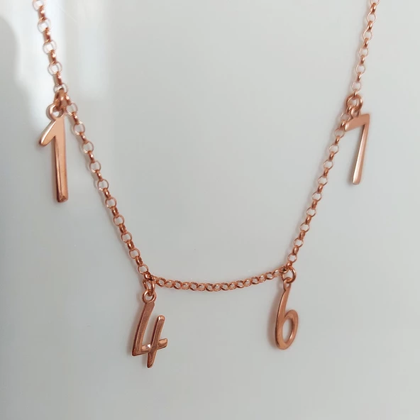 Vaoov 925 Ayar Gümüş Dört Rakamlı Zincir Bileklik - Resim 5