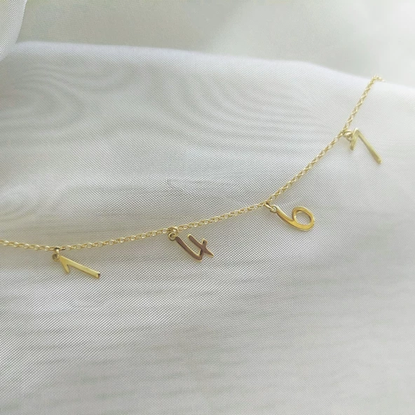 Vaoov 925 Ayar Gümüş Dört Rakamlı Zincir Bileklik - Resim 3