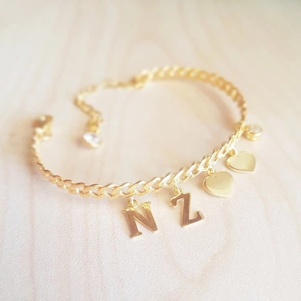 Vaoov 925 Ayar Gümüş Harfli Kalp Kelepçe Bilezik - Resim 3