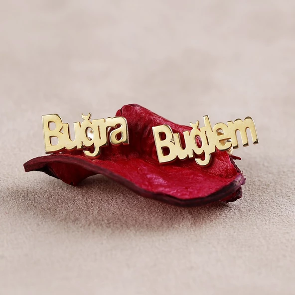 Vaoov 925 Ayar Gümüş Kişiye Özel Lazer Kesim İsimli Küpe ürün görseli