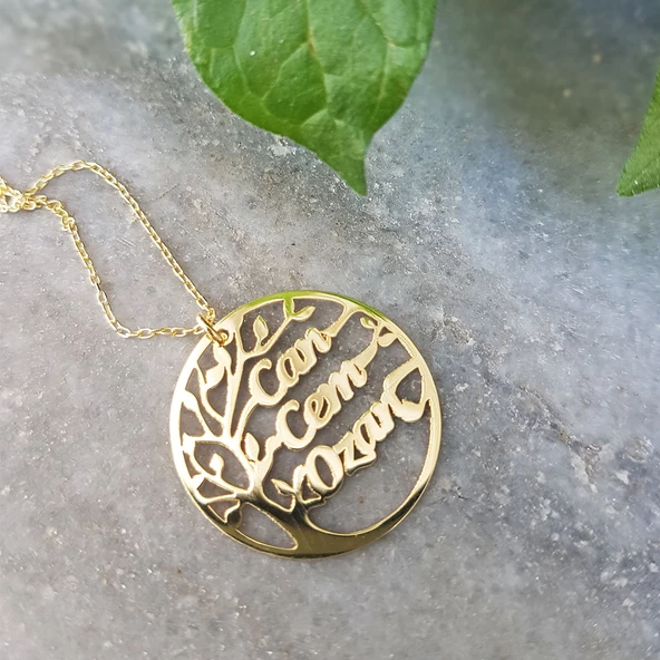 Vaoov 925 Ayar Gümüş Kişiye Özel İsimli Hayat Ağacı Kolye - Resim 8
