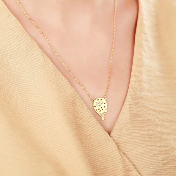 Vaoov 925 Ayar Gümüş Kişiye Özel İsimli Balon Kolye ürün görseli