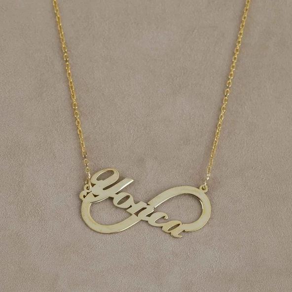 Vaoov 925 Ayar Gümüş Kişiye Özel Bayan İsimli Şerit Sonsuzluk - Resim 2