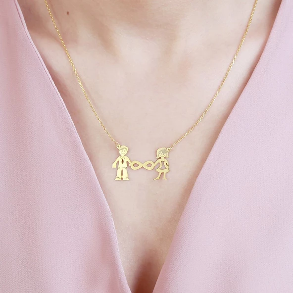 Vaoov 925 Ayar Gümüş Figürlü Sonsuzluk Kolye ürün görseli