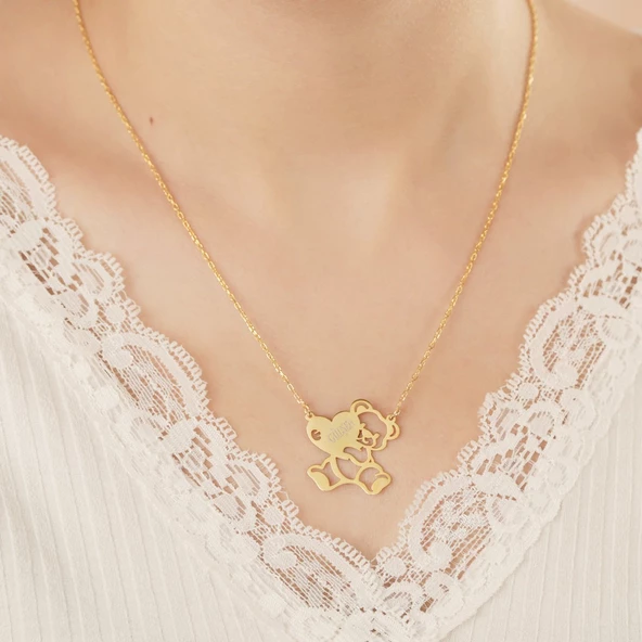 Gümüş İsimli Panda Kolye ürün görseli