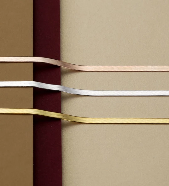 Vaoov 925 Ayar Gümüş İtalyan Yılan Zincir - Resim 3