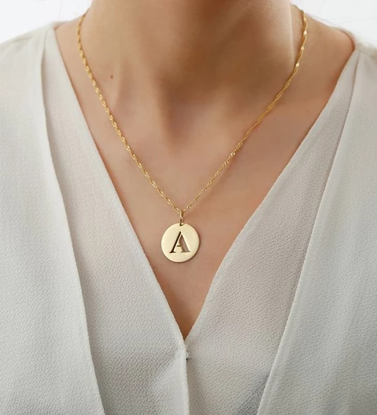 Vaoov 925 Ayar Gümüş Kişiye Özel Harfli Kolye - Resim 2